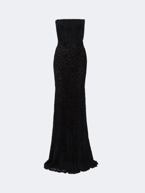 ALEX PERRY Devoré bustier gown