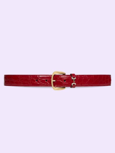 GUCCI Caiman belt with crystal Horsebit