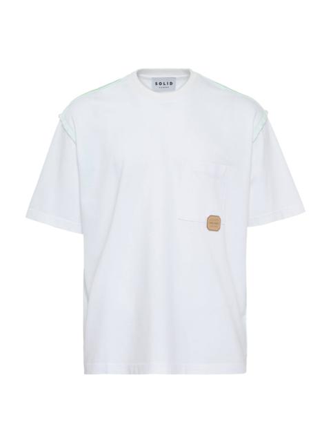 SOLID HOMME Washed T-Shirt With Shoulder Trim