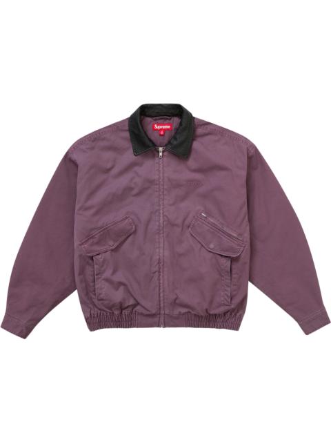 Supreme Leather Collar Utility Jacket FW24 Dusty Purple