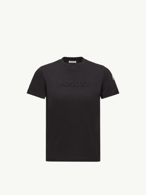 Moncler Embroidered Tonal Logo Cotton T-Shirt