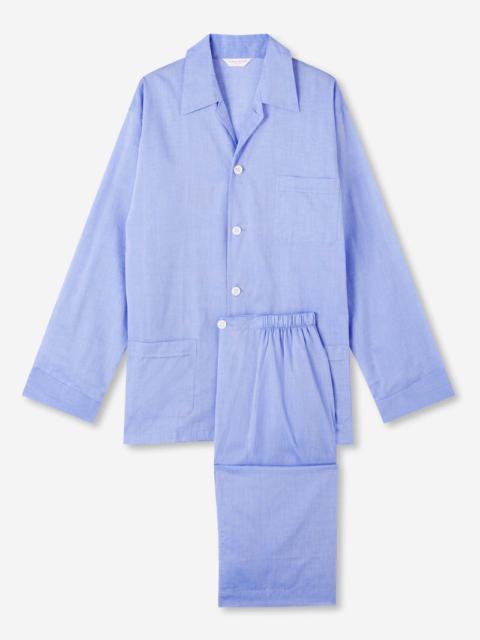 Derek Rose Men's Classic Fit Pyjamas Amalfi Cotton Batiste Blue