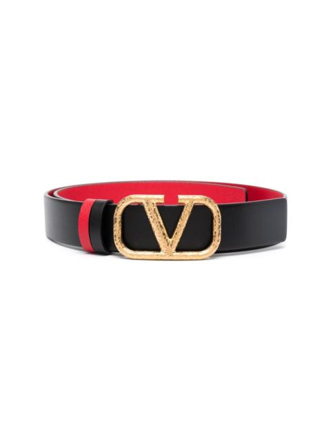 VLOGO leather buckle belt