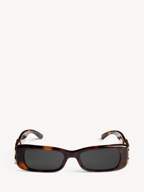 BALENCIAGA Women's Dynasty Rectangle Sunglasses in Mid Havana