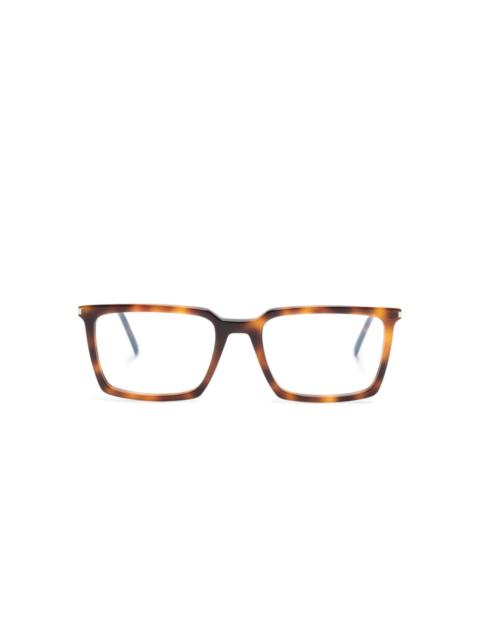 logo-engraved rectangle-frame glasses