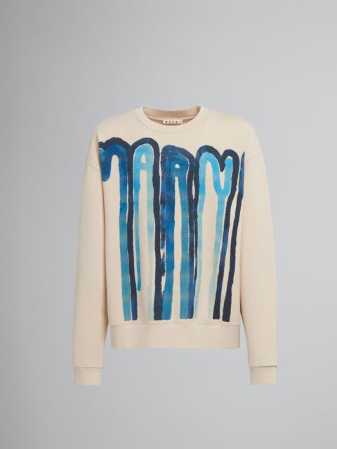 Marni DRIPPING LOGO PRINT COTTON JERSEY SWEATSHIRT