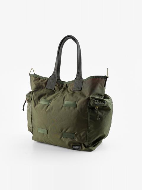 Iron Heart POR-FOR-TOTE-OLV Porter - Yoshida & Co. - Force 2Way Tote Bag - Olive Green