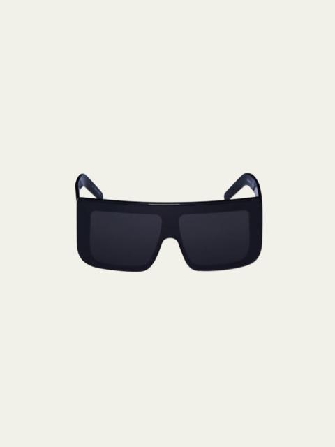 Men's Thick Flat-Top Square Sunglasses