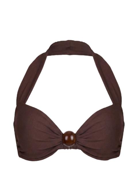 NICHOLAS Sirena halter bikini top - espresso