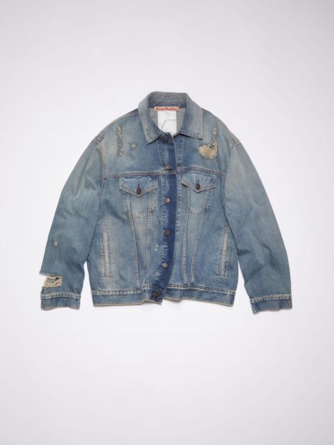 Acne Studios Destroyed relaxed denim jacket - Detroit - Mid blue