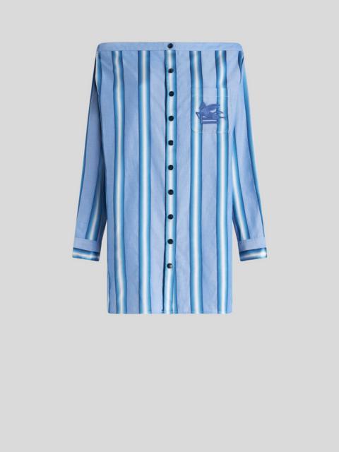 Etro STRIPED COTTON AND SILK SHIRT DRESS