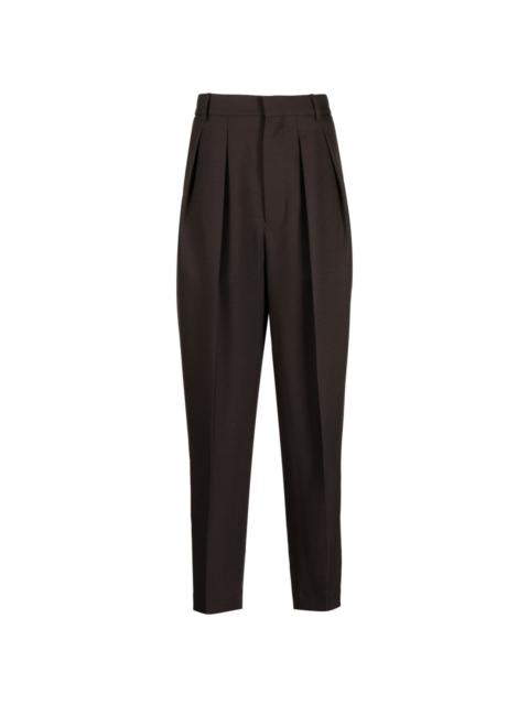 tapered box-pleated trousers