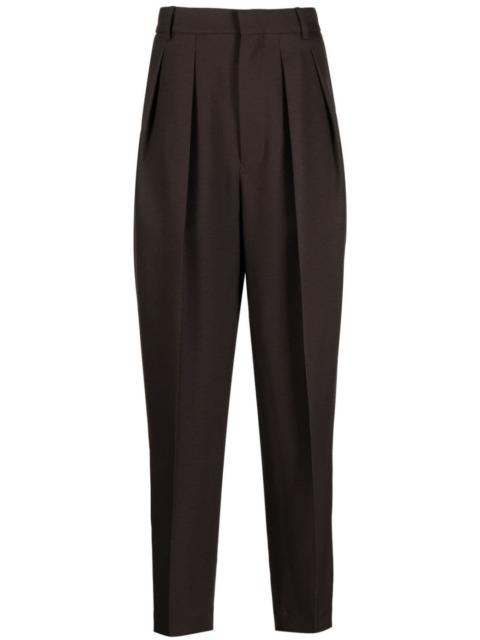 tapered box-pleated trousers