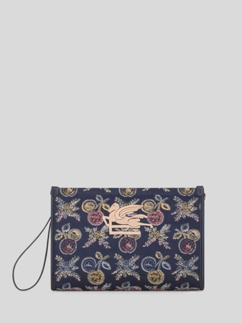 Etro LARGE JACQUARD POUCH WITH MULTI-COLOURED APPLES