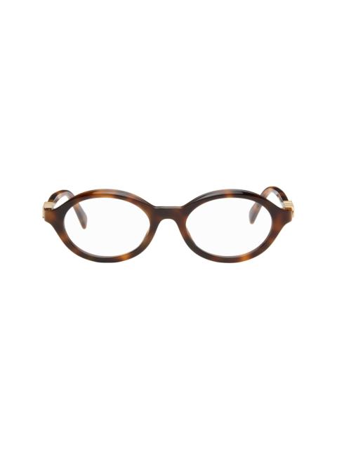 GUCCI Brown Oval Optical Glasses