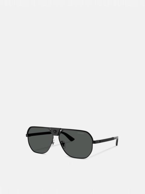 VERSACE Greca Flow Navigator Sunglasses