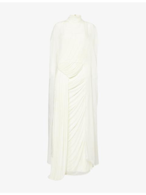 deme The Aether Caped Stretch-Woven Maxi Dress