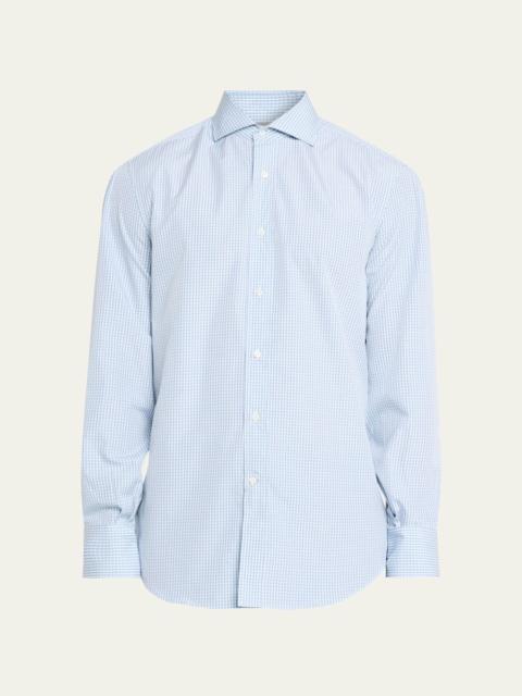 Brunello Cucinelli Men's Gingham Check Long-Sleeve Shirt