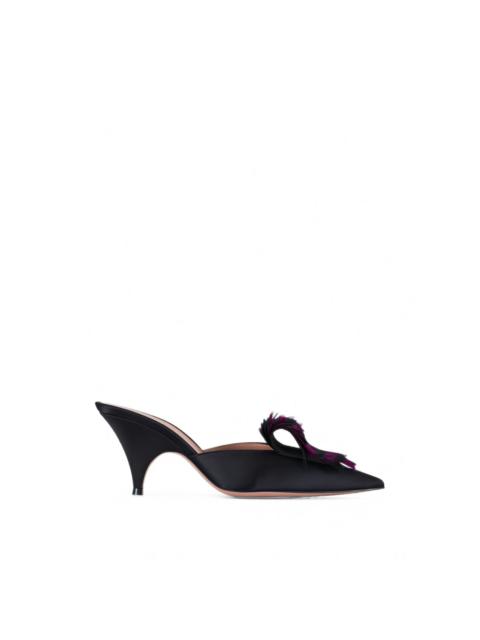 Gianvito Rossi feather-embellished satin mules
