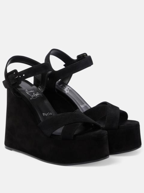 Christian Louboutin Supramariza 130 velvet wedge sandals