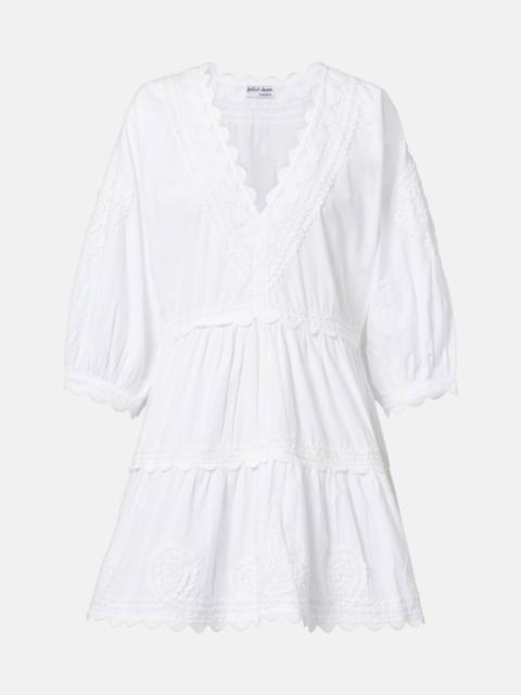 juliet dunn Embroidered cotton poplin minidress