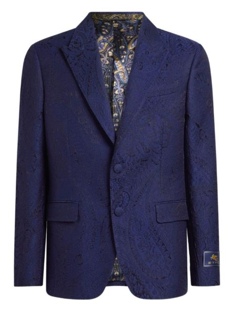 Etro jacquard paisley single-breasted jacket