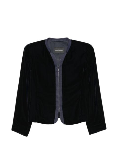 EMPORIO ARMANI velvet zip-up jacket