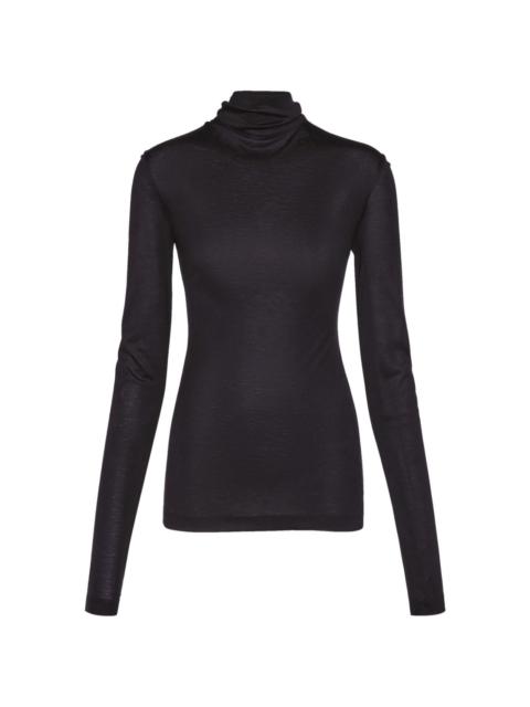 V-back silk-blend top