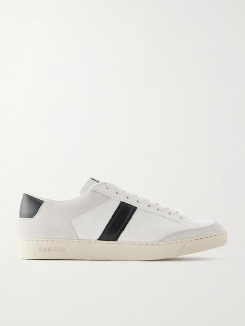 TOM FORD Blake Suede-Trimmed Leather Sneakers
