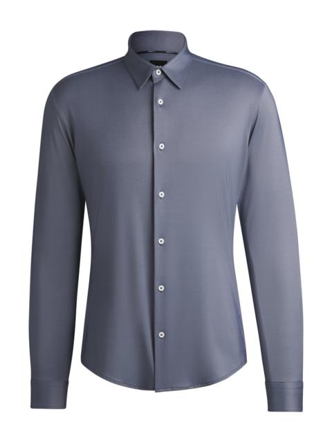BOSS SLIM-FIT SHIRT IN PERFORMANCE-STRETCH STRUCTURED FABRIC