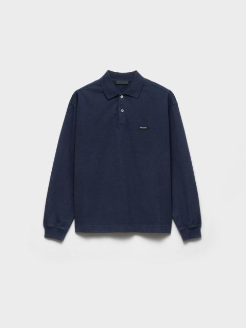 Prada Long-sleeved cotton polo shirt