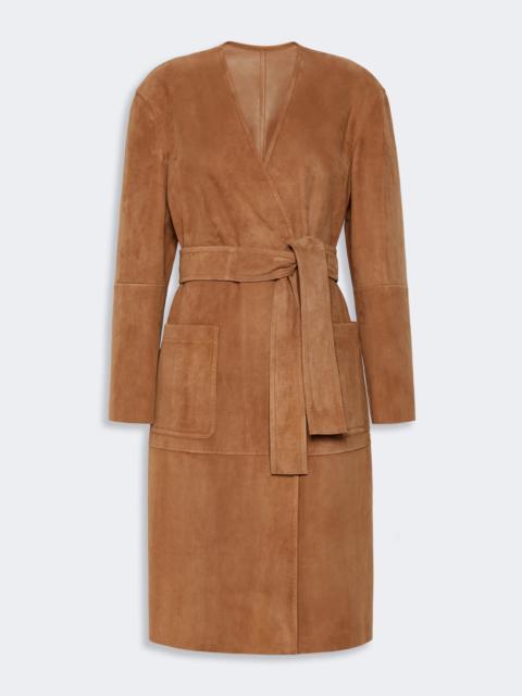 Max Mara PORTICI Suede duster coat - CAMEL