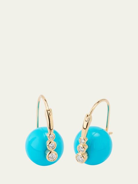 SYDNEY EVAN Graduated Bezel Bead Earrings on Turquoise