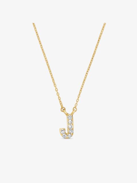 TOUS Short 18K solid gold letter J Necklace with 0.05 ct diamonds Alphabet