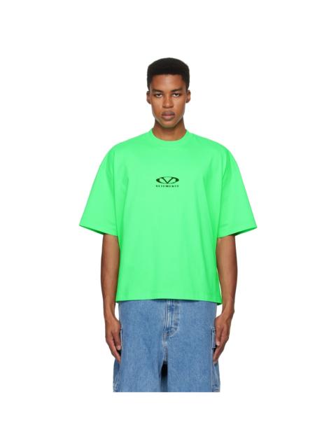 VETEMENTS Green Oval Logo Cropped Boxy T-shirt