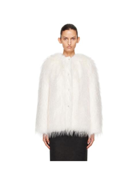 Loulou de Saison White Rowe Faux-Fur Coat