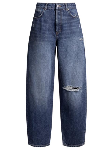 HUGO TAPERED-FIT JEANS WITH BARREL LEG