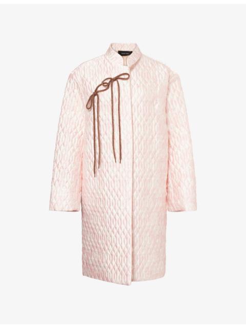 Simone Rocha Bow-Tie Quilted Woven Coat