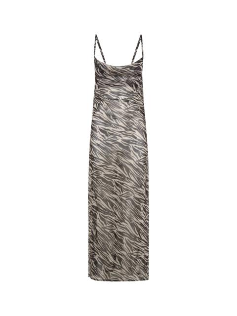 ONE TEASPOON Jagger Maxi Slip Dress - Zebra Print