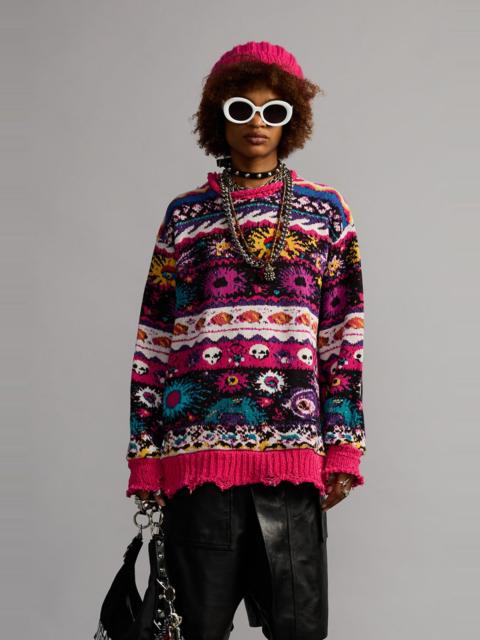 R13 JACQUARD BOYFRIEND SWEATER