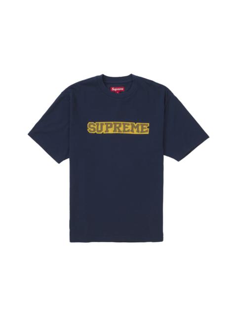 Supreme Satin Appliqué S/S Top Navy