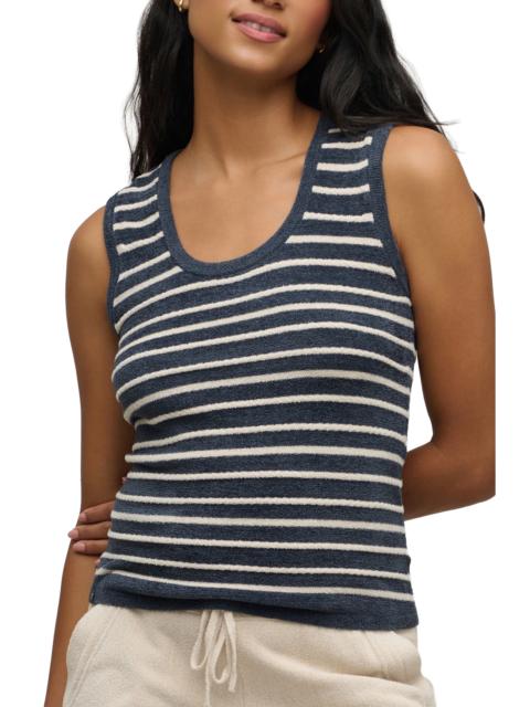Barefoot Dreams barefoot dreams CozyChic® Ultra Lite® Stripe Textured Pajama Tank in Indigo-Stone