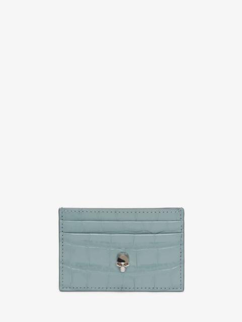 Alexander McQueen Skull Card Holder in Blue/grey