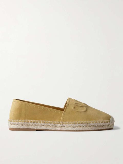 Chloé Isla logo-embossed suede espadrilles Tan
