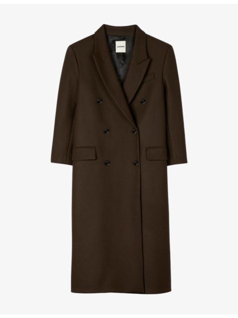 Sandro Straight Double-Breasted Wool-Blend Coat