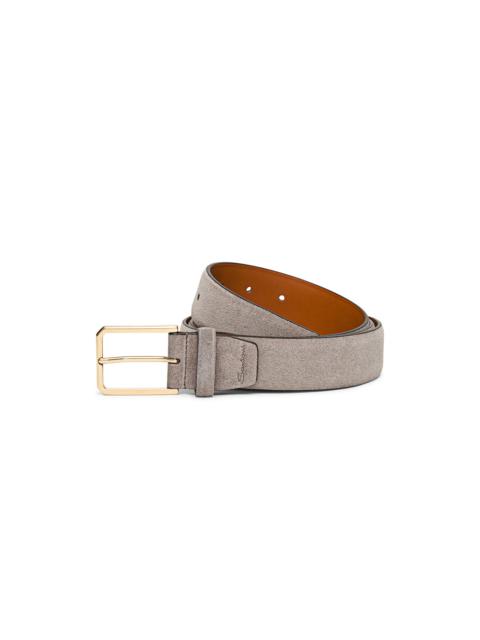 Santoni Men’s brown suede adjustable belt