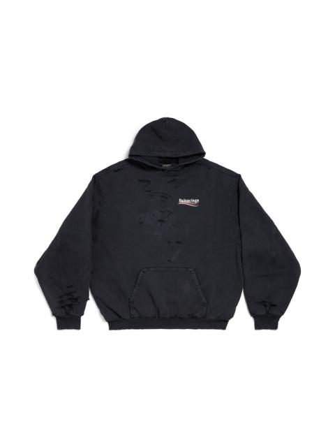 BALENCIAGA Men's Political Campaign Layered Hoodie in Black