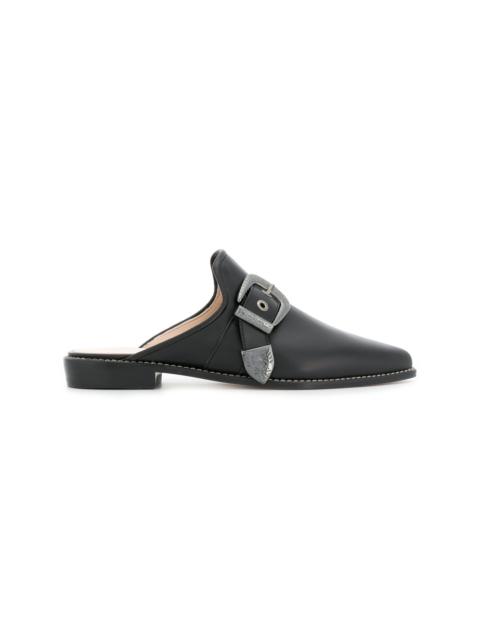 Stuart Weitzman buckle mules
