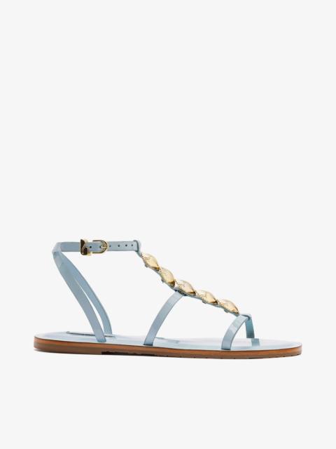 Larroudé Coquile Flat Sandal Maya Patent Leather