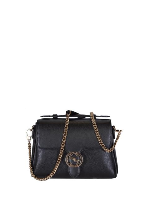 GG Shoulder Bag in Black Leather